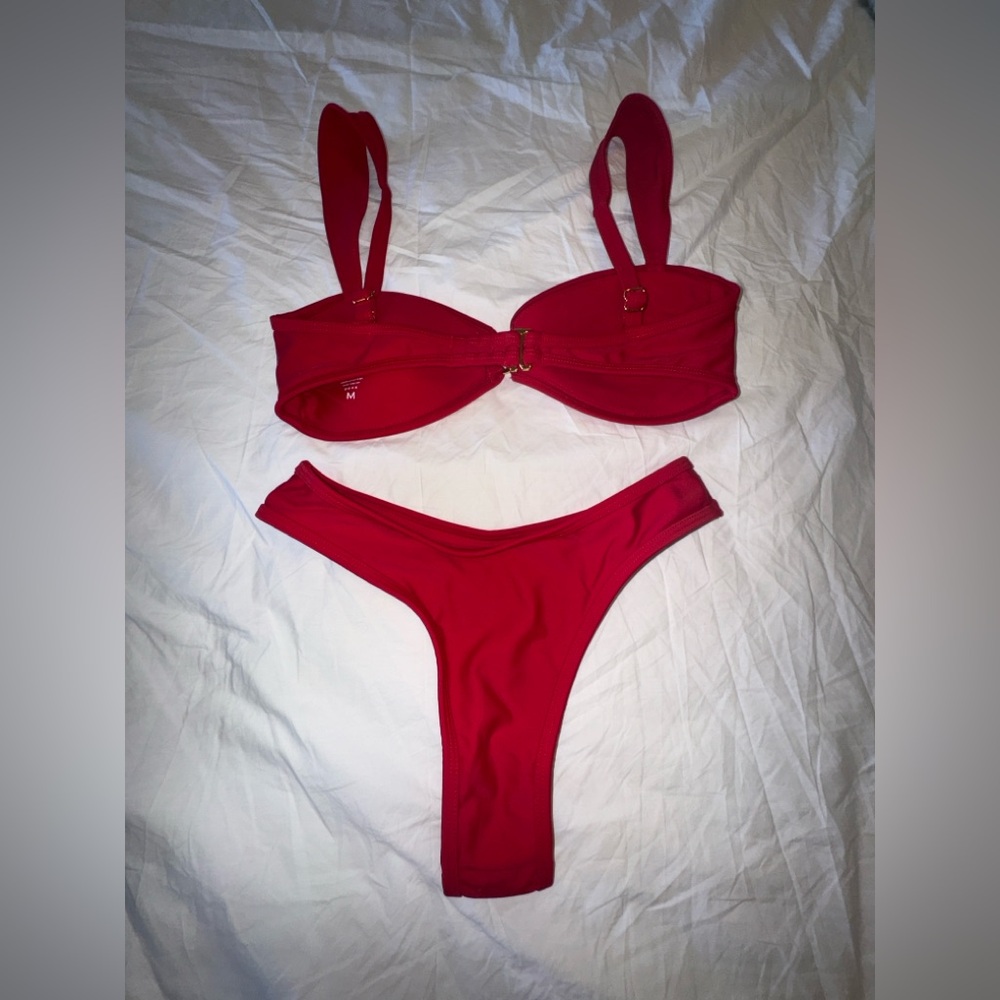 BRAND NEW 93 Play Street | Carson Scarlet Red Cheeky Bikini Bottom - Picture 5 of 8
